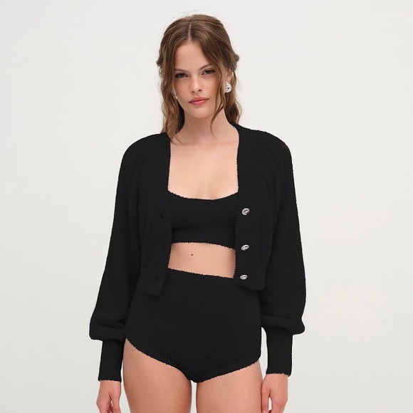 For Love & Lemons Fiona Cardigan Black XL NEW - Picture 1 of 2